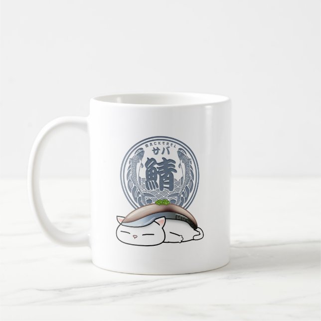 Saba Mackerel Sushi Cat Kaffeetasse (Links)
