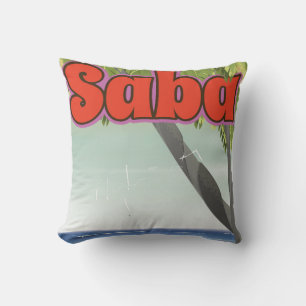 Saba Vintage Reiseplakat. Kissen