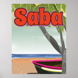Saba Vintage Reiseplakat. Poster