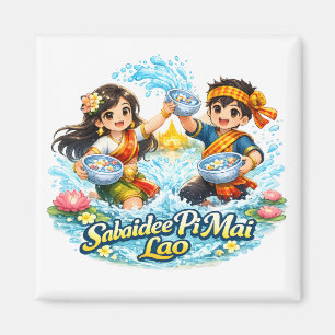 Sabaidee Pi Mai Lao – Lao Neujahrs-Wasserfestival  Magnet