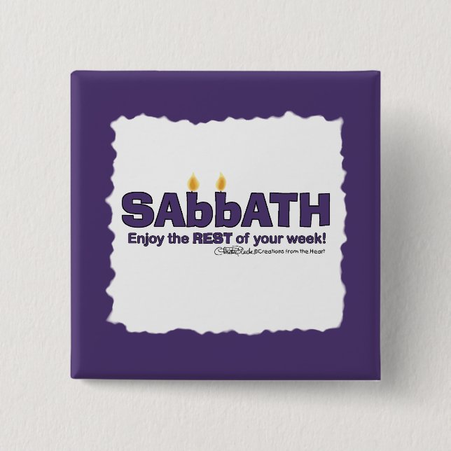 Sabbat mit Kerzen - Genießen Sie die ERHOLUNG Ihre Button (Vorderseite)