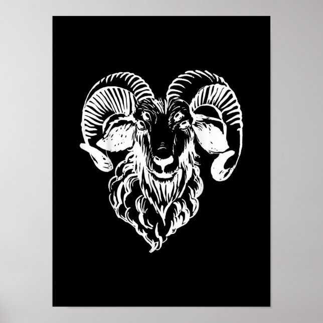 Sabbatic Baphomet Goat Evil Satanic Poster (Vorne)