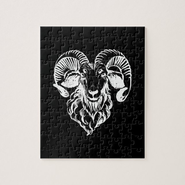 Sabbatic Baphomet Goat Evil Satanic Puzzle (Vertikal)