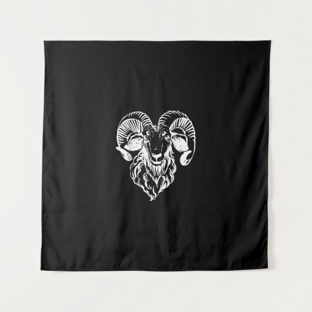 Sabbatic Baphomet Goat Evil Satanic Wandteppich (Vorderseite)