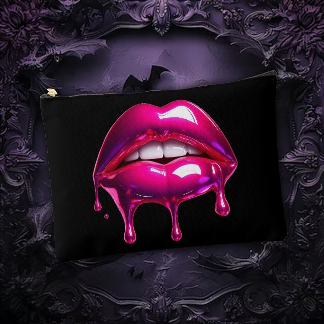 Sabbernde rosa Lippen Gothic Zubehörtasche (Von Creator hochgeladen)