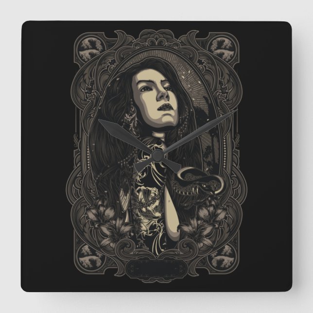 Sabda Alam Quadratische Wanduhr (Vorderseite)