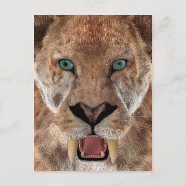 Säbeltoothed Ttiger oder Smilodon Postkarte (Vorderseite)