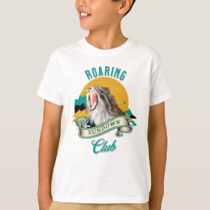 Säbelzahn-Tiger Brüllender-Sonnenuntergangs-Club T-Shirt