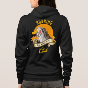 Säbelzahn-Tiger Retro-Sonnenuntergangs-Abenteuercl Hoodie