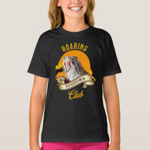 Säbelzahn-Tiger Retro-Sonnenuntergangs-Abenteuercl T-Shirt