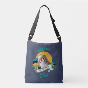 Säbelzahn-Tiger Retro-Sonnenuntergangs-Abenteuercl Tragetaschen Mit Langen Trägern