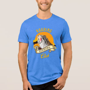Säbelzahn-Tiger Retro-Sonnenuntergangs-Abenteuercl Tri-Blend Shirt