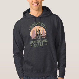 Säbelzahn-Tiger Retro-Wald-Sonnenuntergangs-Club Hoodie