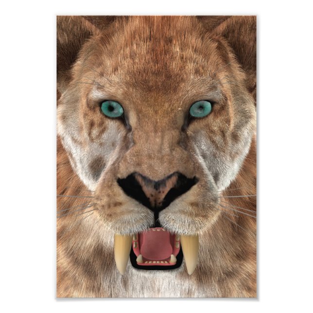 Säbelzahn-Ttiger oder Smilodon Fotodruck (Vorne)