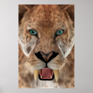 Säbelzahn-Ttiger oder Smilodon Poster