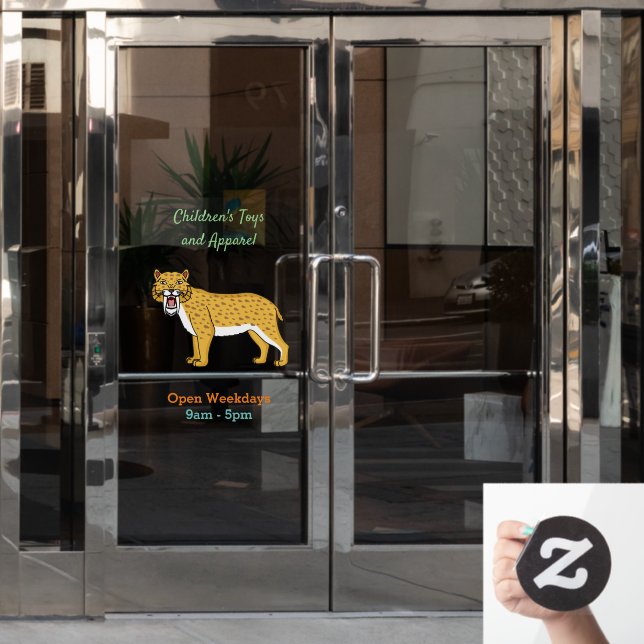 Säbelzahntiger Fensteraufkleber (Büro Tür)