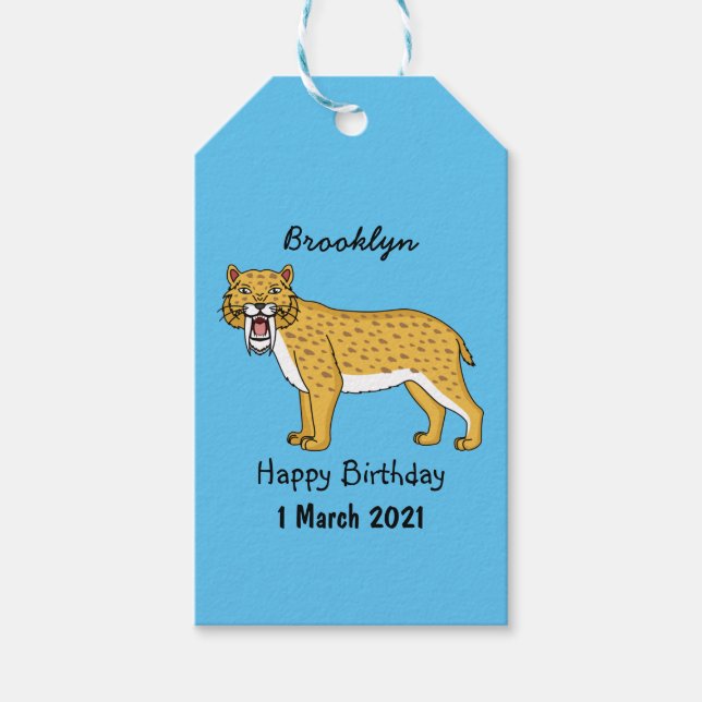 Säbelzahntiger Geschenkanhänger (Vorderseite)