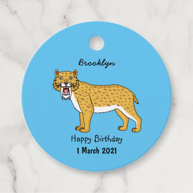 Säbelzahntiger Geschenkanhänger (Vorderseite)