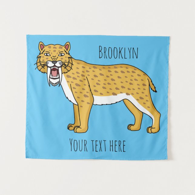 Säbelzahntiger Wandteppich (Vorderseite (Horizontal))