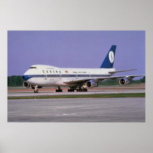 Sabena 747 auf der Start- und Landebahn, Flughafen Poster