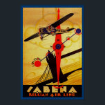 Sabena Art Deco Compass Poster<br><div class="desc">Vintages Flugplakat für die mittlerweile nicht mehr funktionierende belgische Fluggesellschaft Sabena,  das ein Propeller-Flugzeug zeigt,  das über die Londoner Tower Bridge fliegt,  mit einem Kompass und einem Routenplan-Design,  die alle im brillanten Art Deko Stil ausgeführt werden.</div>