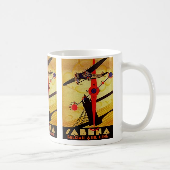 Sabena Art Deco Compass Tasse (Rechts)