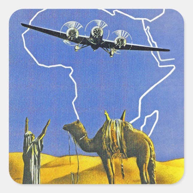 Sabena ~ Belgique Congo Quadratischer Aufkleber (Vorderseite)