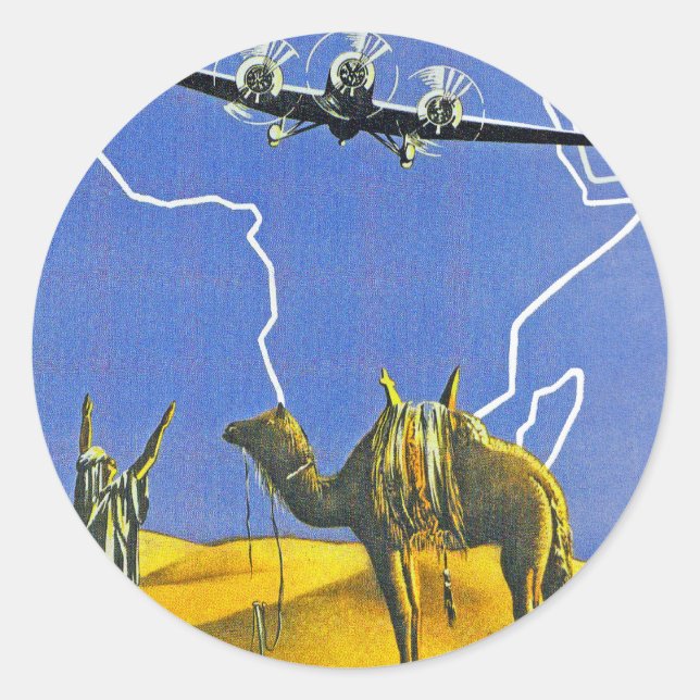 Sabena ~ Belgique Congo Runder Aufkleber (Vorderseite)