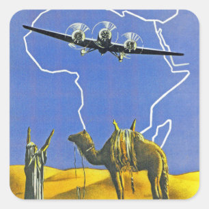 Sabena ~ Belgisch Kongo Quadratischer Aufkleber