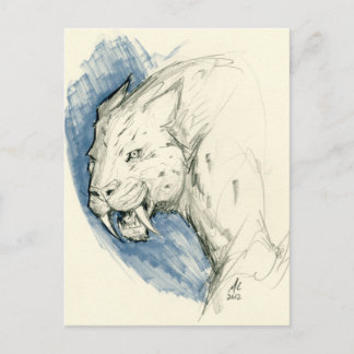Saber Tooth Tiger Postkarte