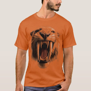Saber Toothy Tiger Große Gesichter T-Shirt