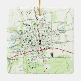 Sabinal TX Vintage Karte Keramikornament