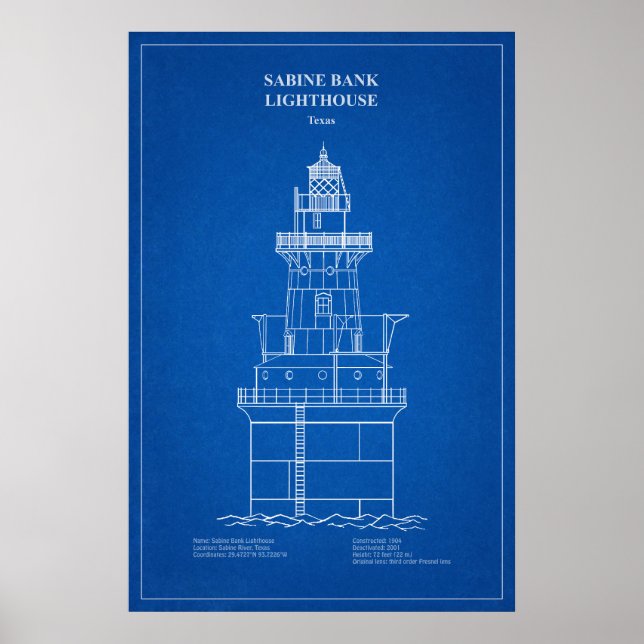 Sabine Bank Lighthouse - Texas - AD Poster (Vorne)