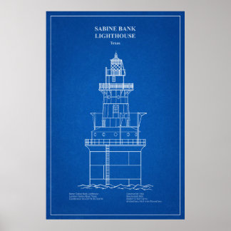 Sabine Bank Lighthouse - Texas - AD Poster