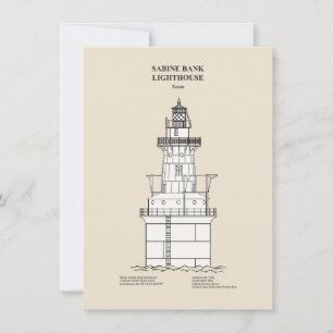 Sabine Bank Lighthouse - Texas - SBD Mitteilungskarte