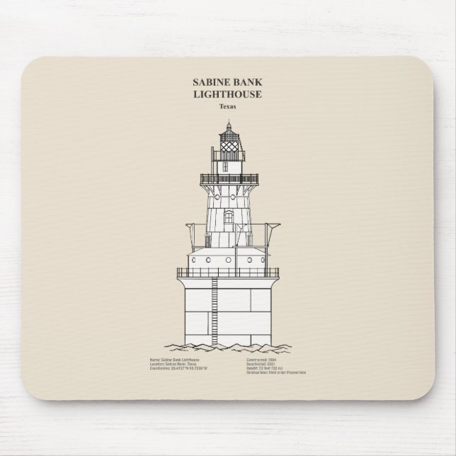 Sabine Bank Lighthouse - Texas - SBD Mousepad (Vorne)