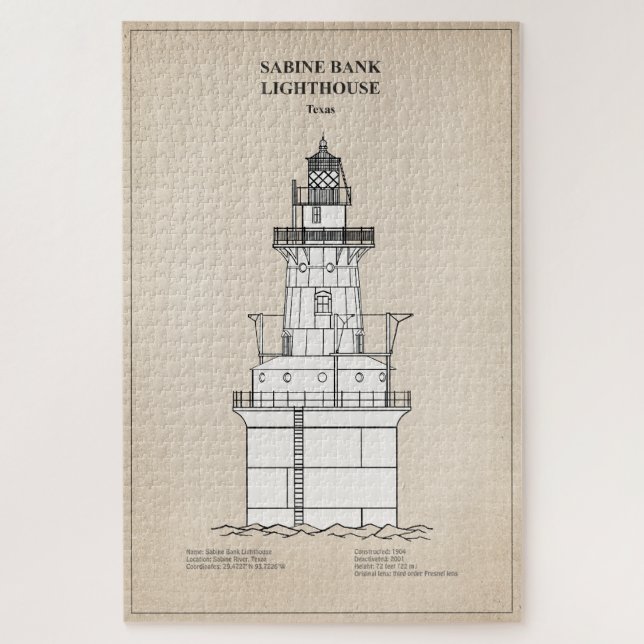 Sabine Bank Lighthouse - Texas - SBD Puzzle (Vertikal)