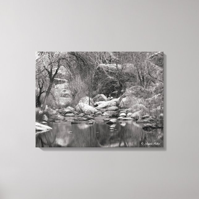 Sabino Canyon Creek Winter Two Panel Leinwand (Vorderseite)