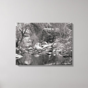 Sabino Canyon Creek Winter Zwei-Panel-Leinwand Leinwanddruck