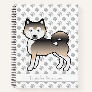 Sable Alaskan Malamute Hund & Benutzerdefinierter Notizbuch