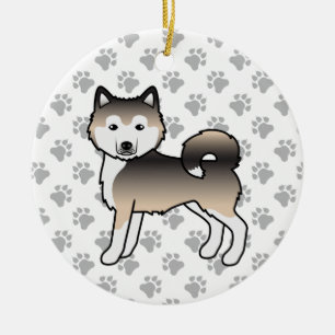 Sable Alaskan Malamute Niedlich Cartoon Dog Keramik Ornament