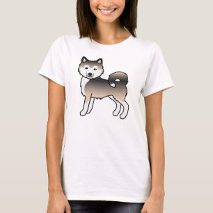 Sable Alaskan Malamute Niedlich Cartoon Dog T-Shirt