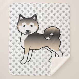Sable Alaskan Malamute Süßer Cartoon-Hund Sherpadecke