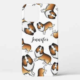 Sable Cartoon Sheltie Dog Muster & Name Case-Mate iPhone Hülle