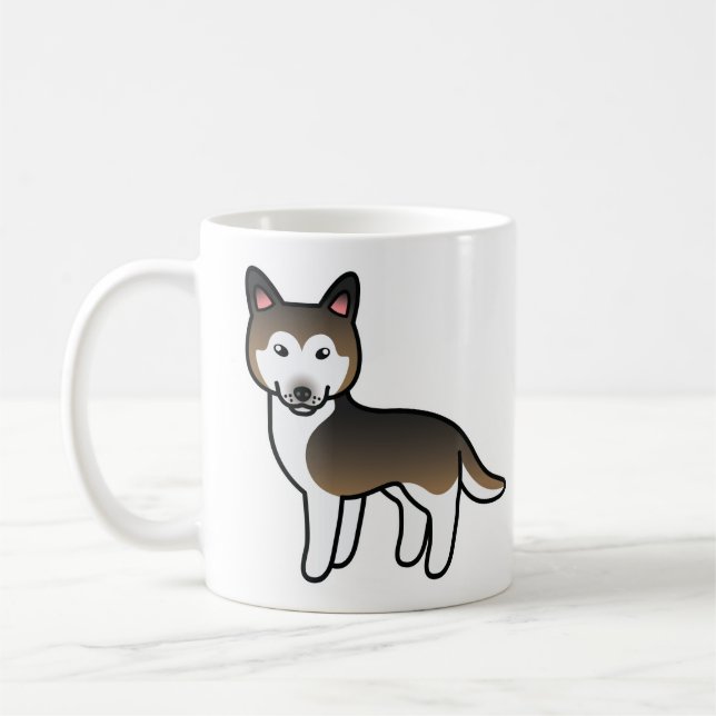 Sable Cartoon Siberian Husky Dog Kaffeetasse (Links)