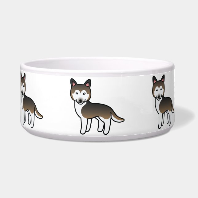 Sable Cartoon Siberian Husky Dog Napf (Vorderseite)