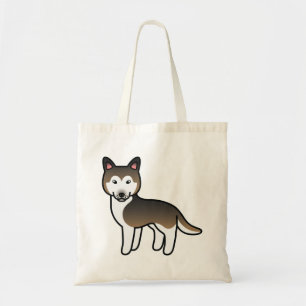 Sable-Cartoon-Sibirischer-Husky-Hund Tragetasche