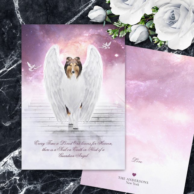 Sable Collie Angel Heaven - Pet Loss Sympathy Card (Von Creator hochgeladen)