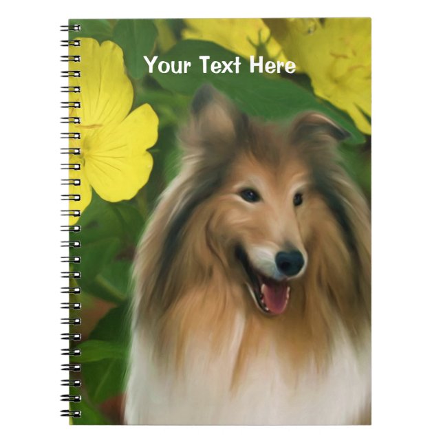 Sable Collie Fantasy Dog Art Notebook Notizblock (Vorderseite)