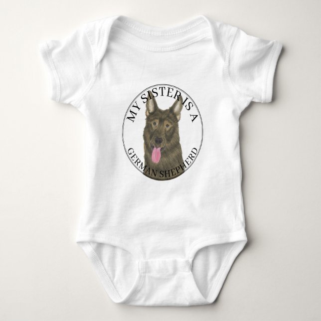 Sable Deutscher Schäferhund Schwester Baby Strampler (Vorderseite)